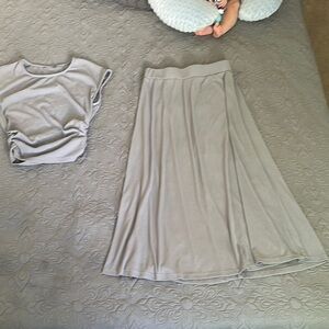 Chic Gray Maxi Skirt for Women